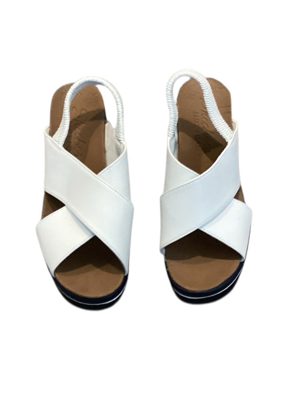 Skechers White Crisscross Platform Slingback Sandals - Picture 2 of 9